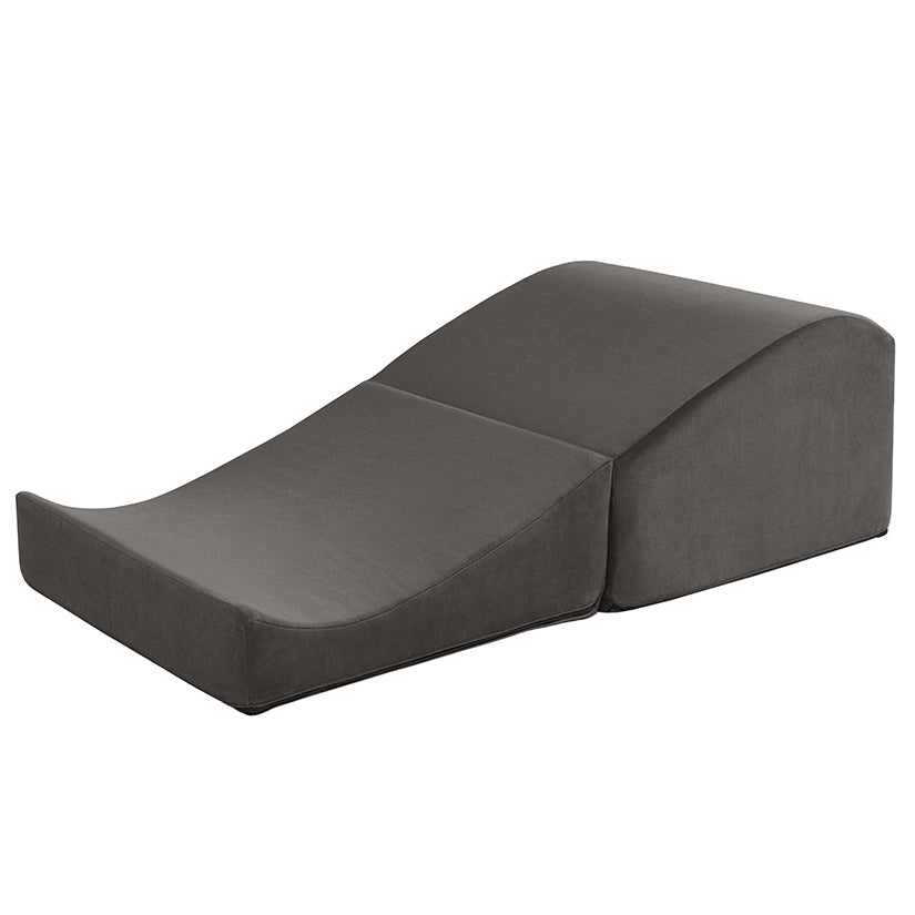 Flip Ramp with Slip Cover-Black Angled Sex Pillow that Converts into an Ottoman with Cover